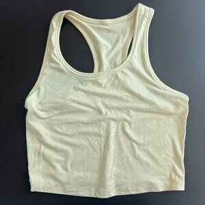 Light Yellow Racerback Cropped Tank — Size S